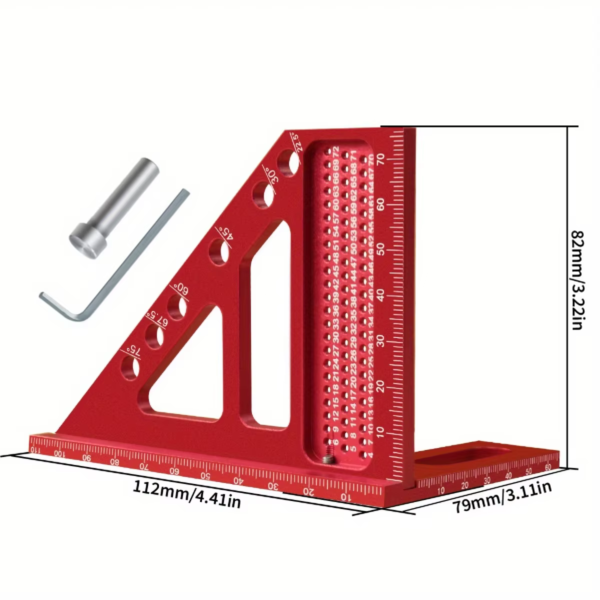 Règle de mesure 3D en alliage d'aluminium, rapporteur carré pour le travail du bois, outil de mesure