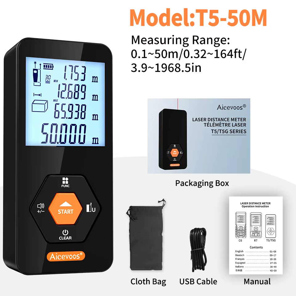 Aicevoos télémètre Laser numérique Rechargeable 50M 70M 100M 120M télémètre Laser Trena télémètre à 
