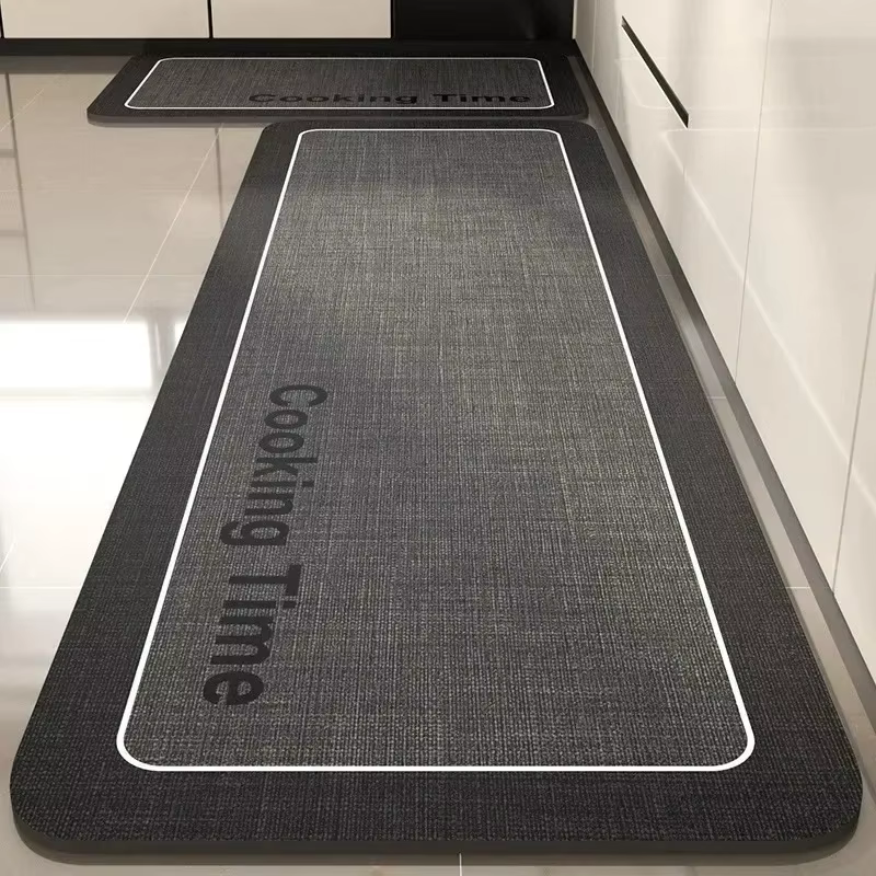 Tapis de sol de cuisine en cuir PVC imperméable et antidérapant, long tapis résistant à l'huile, tap