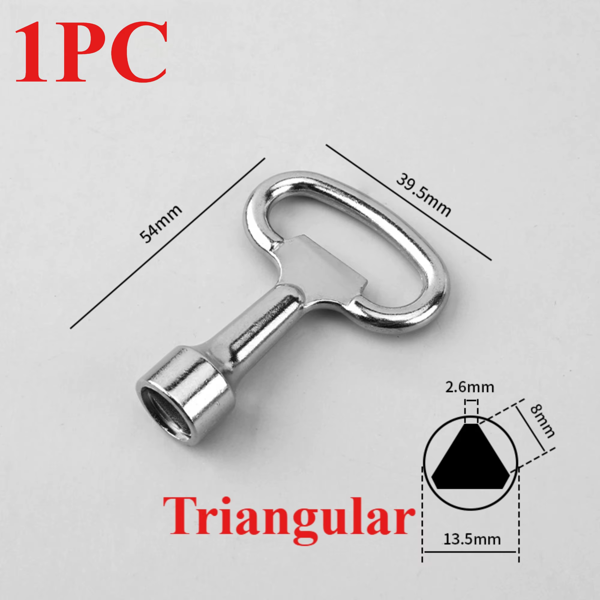 Clé triangulaire intérieure argentée, 5/3 pièces, clé carrée, robinet d'eau, clé de ventilation de 8
