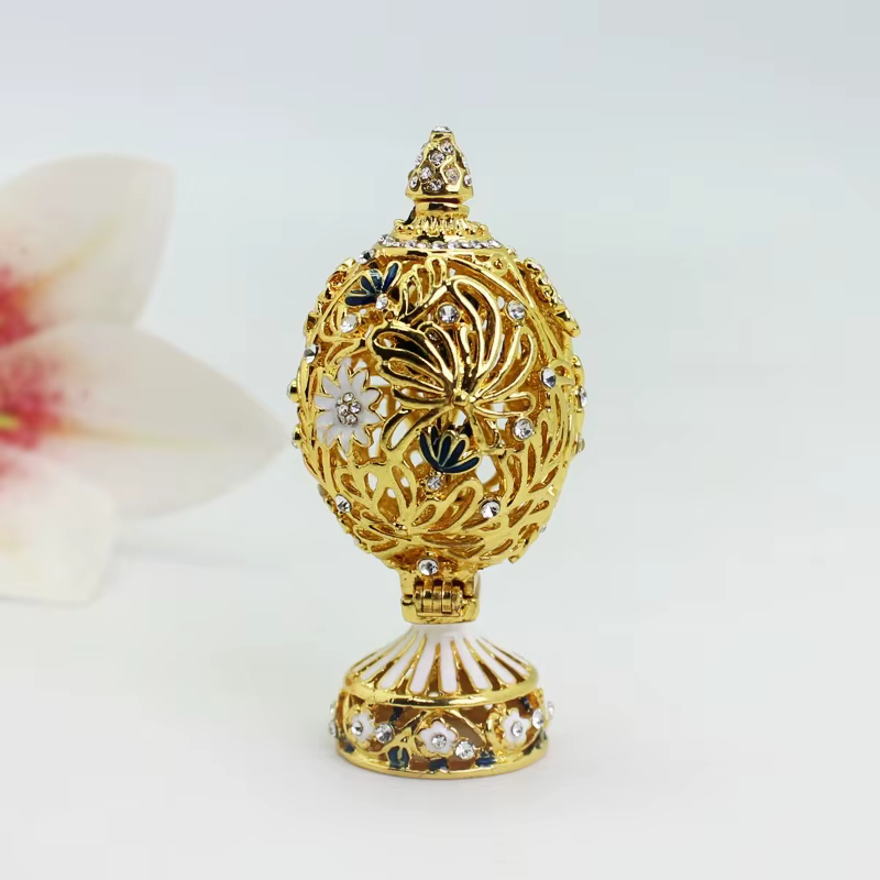 SHINNYGIFTS – boîte à bibelots en forme d'œuf de pâques, boîte décorative en émail ajouré, ornement 