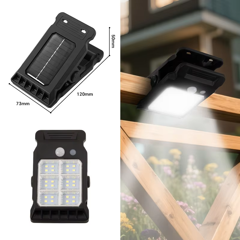 Lampe solaire à clipser, éclairage mural extérieur pour jardin, lumière à induction, éclairage domes