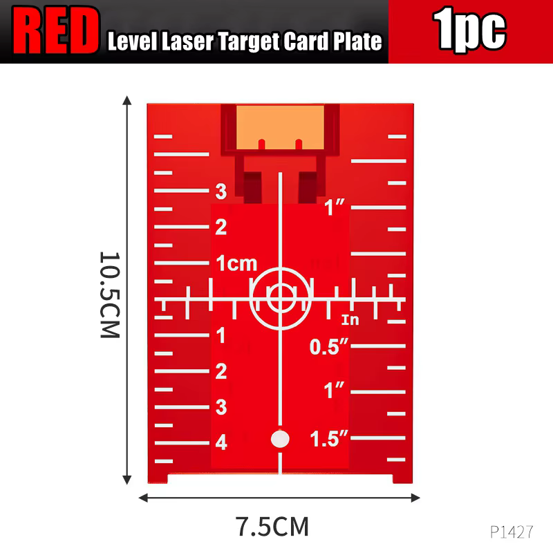 Plaque de visée pour niveau laser, ligne rouge/verte, pour mesure de distance (pouces/cm), outil de