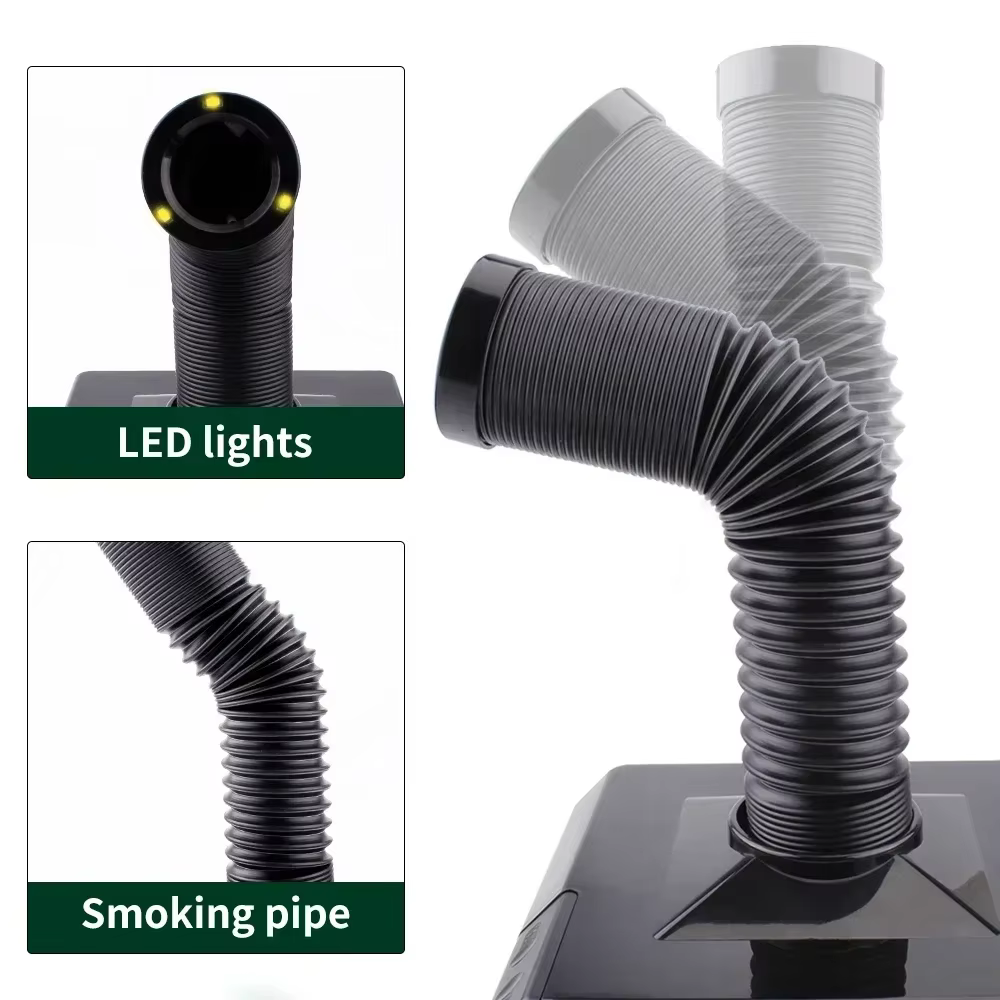 LUXIANZI – extracteur de fumée, Instrument pour fumer avec lumière LED, filtre à charbon actif 220v,