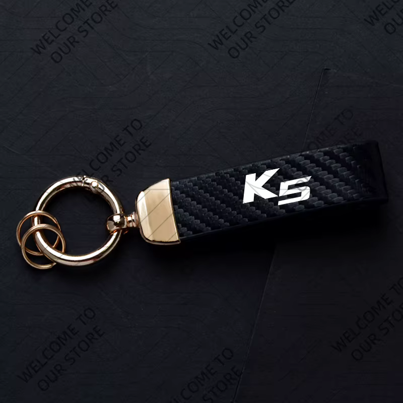 Nouvelle mode pour K5 K9 K7 GT ligne KIA Logo voiture en Fiber de carbone en cuir porte-clés en alli