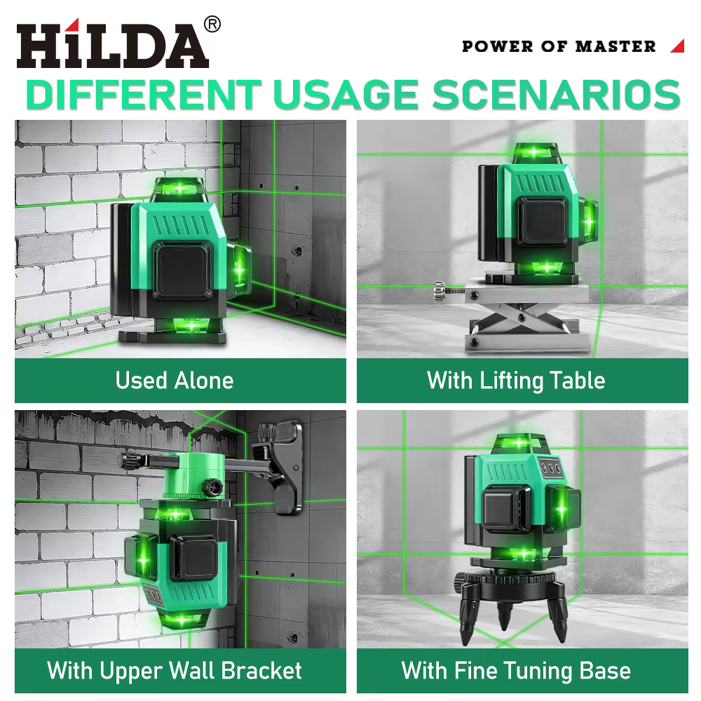 HILDA 16/12 lignes niveau laser ligne verte SelfLeveling 360 horizontal et vertical super puissant f
