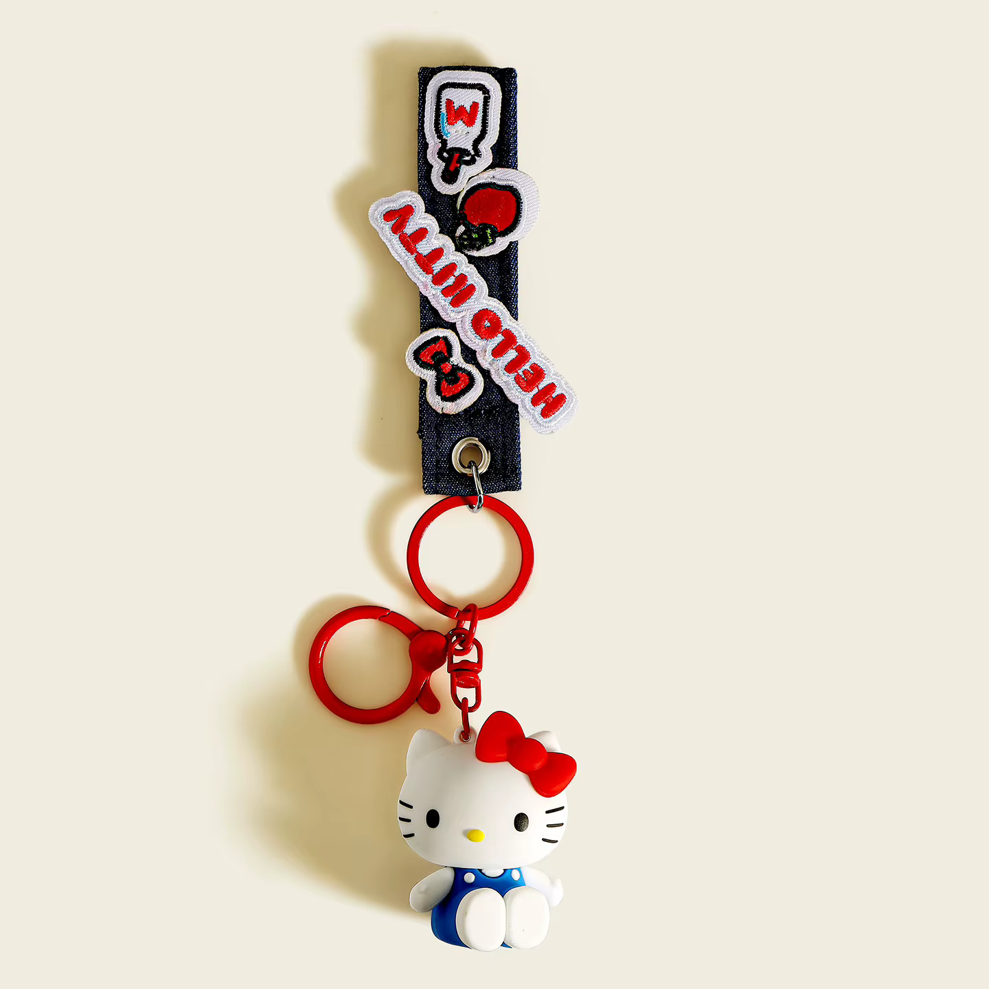 Porte-clés authentique Anime Sanrio Hello Kitty, chaîne de téléphone portable, nœud d'amour, figurin