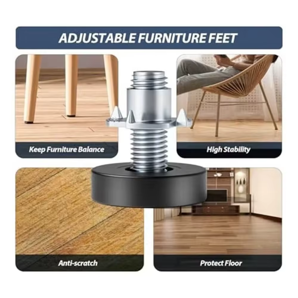 8PCS Gifts Adjustable Furniture Leveling Feet Furniture Levelers Hardware Tools Leg Levelers Table F