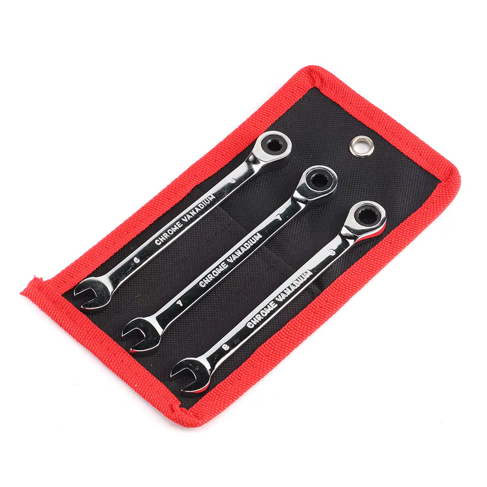 Jeu de clés à cliquet 6 7 8mm, clé à tête Flexible ou fixe avec pochette de rangement pour petit bri