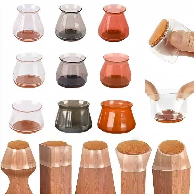 Couvre-pieds de chaise en Silicone, 16 pièces, antidérapants, ronds, protection des pieds, décoratio