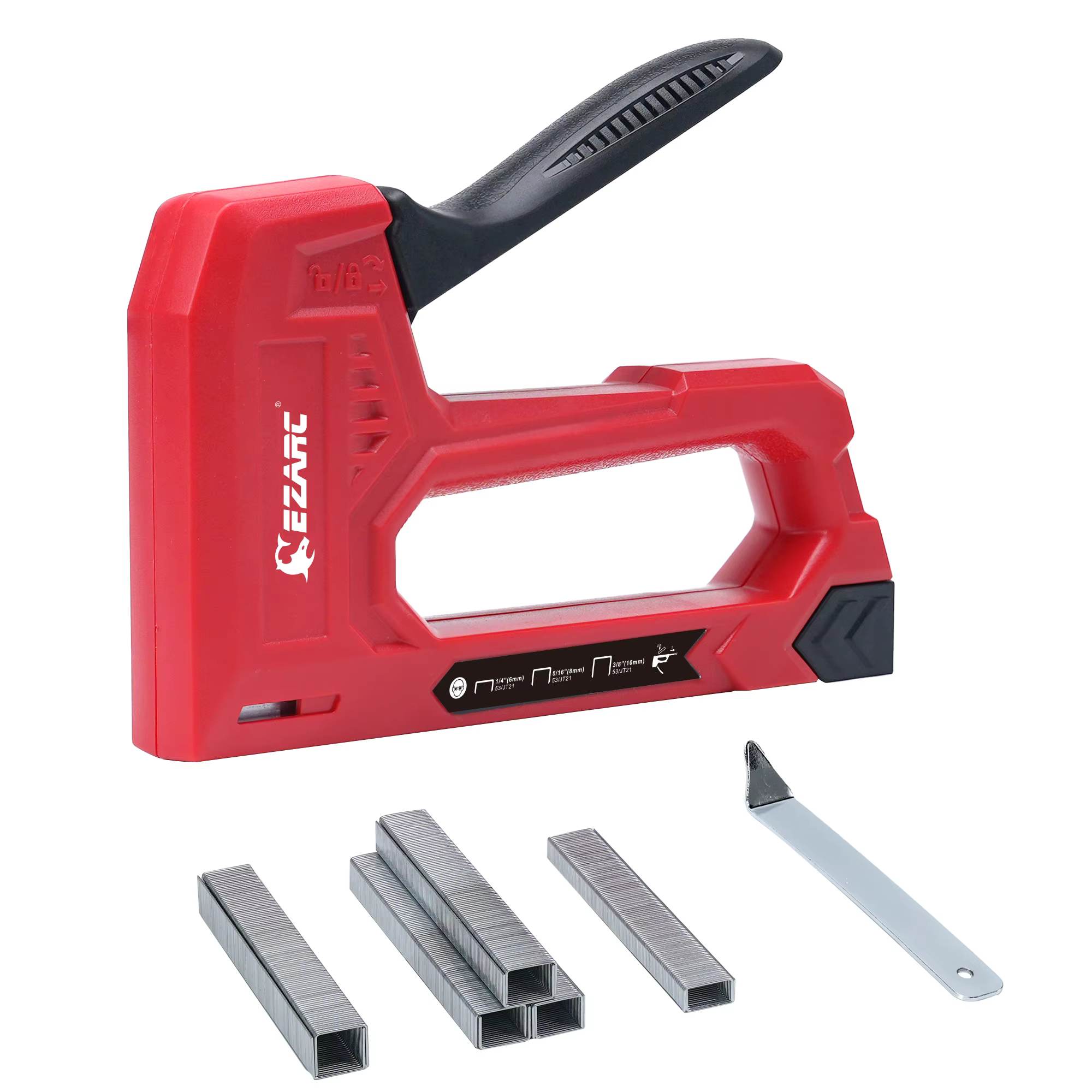 EZARC Kit de pistolet à agrafes manuel pour le travail du bois avec 1000 agrafes et dissolvant d'agr