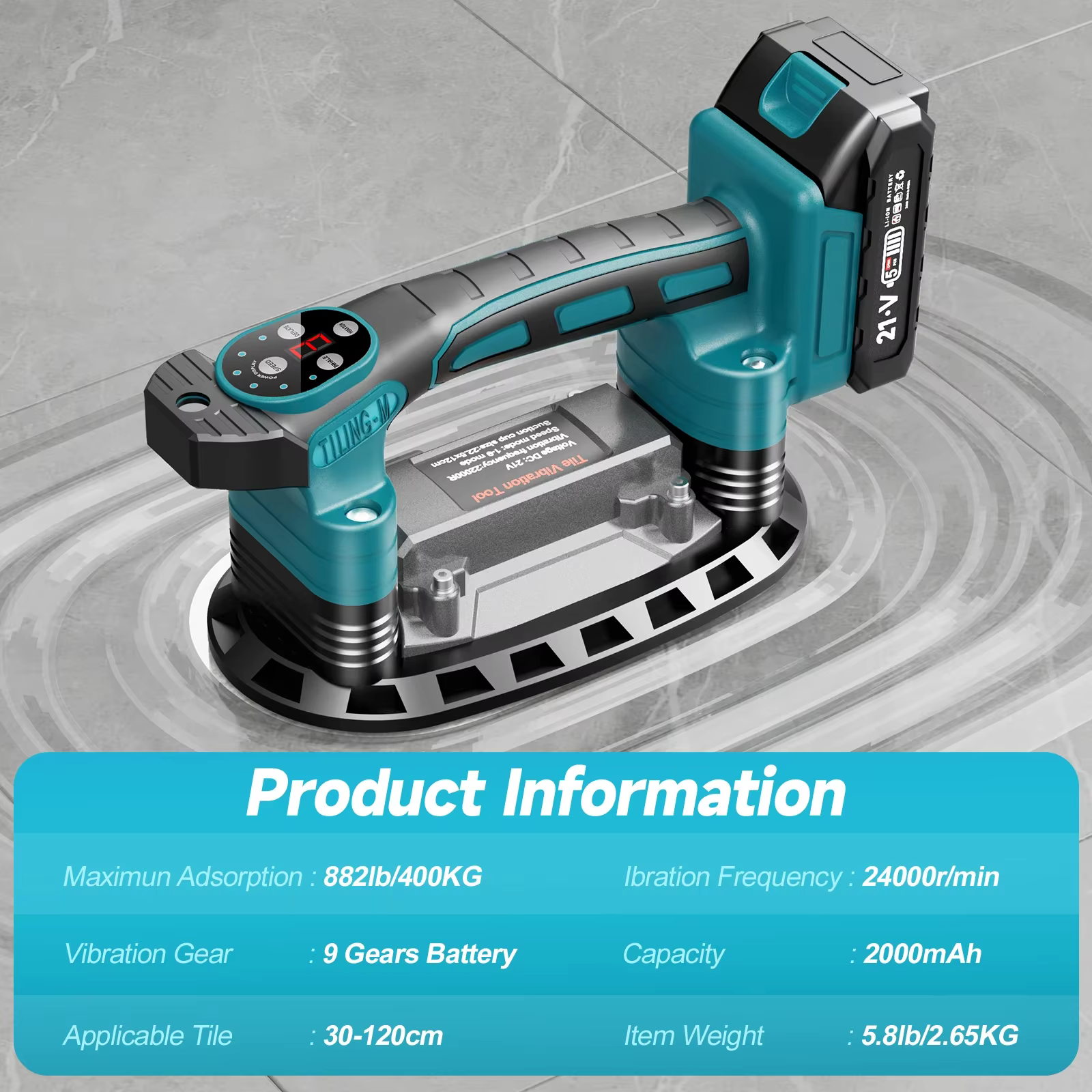 Makita – Machine de pose de carreaux à 9 vitesses, 400KG, nivellement par vibrations, outil électriq