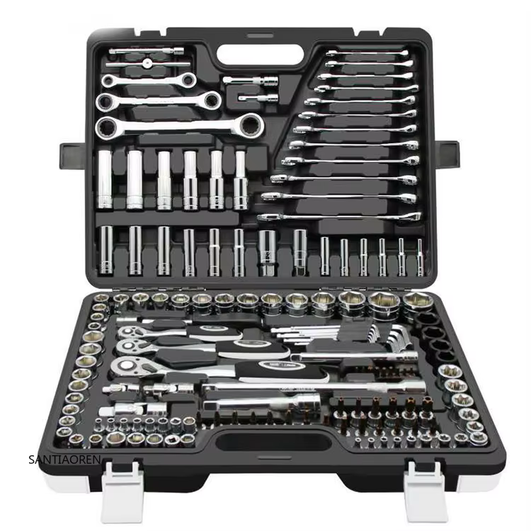 Coffret de 129 outils à main professionnels pour mécaniciens avec jeu de clés à cliquet et jeu de do