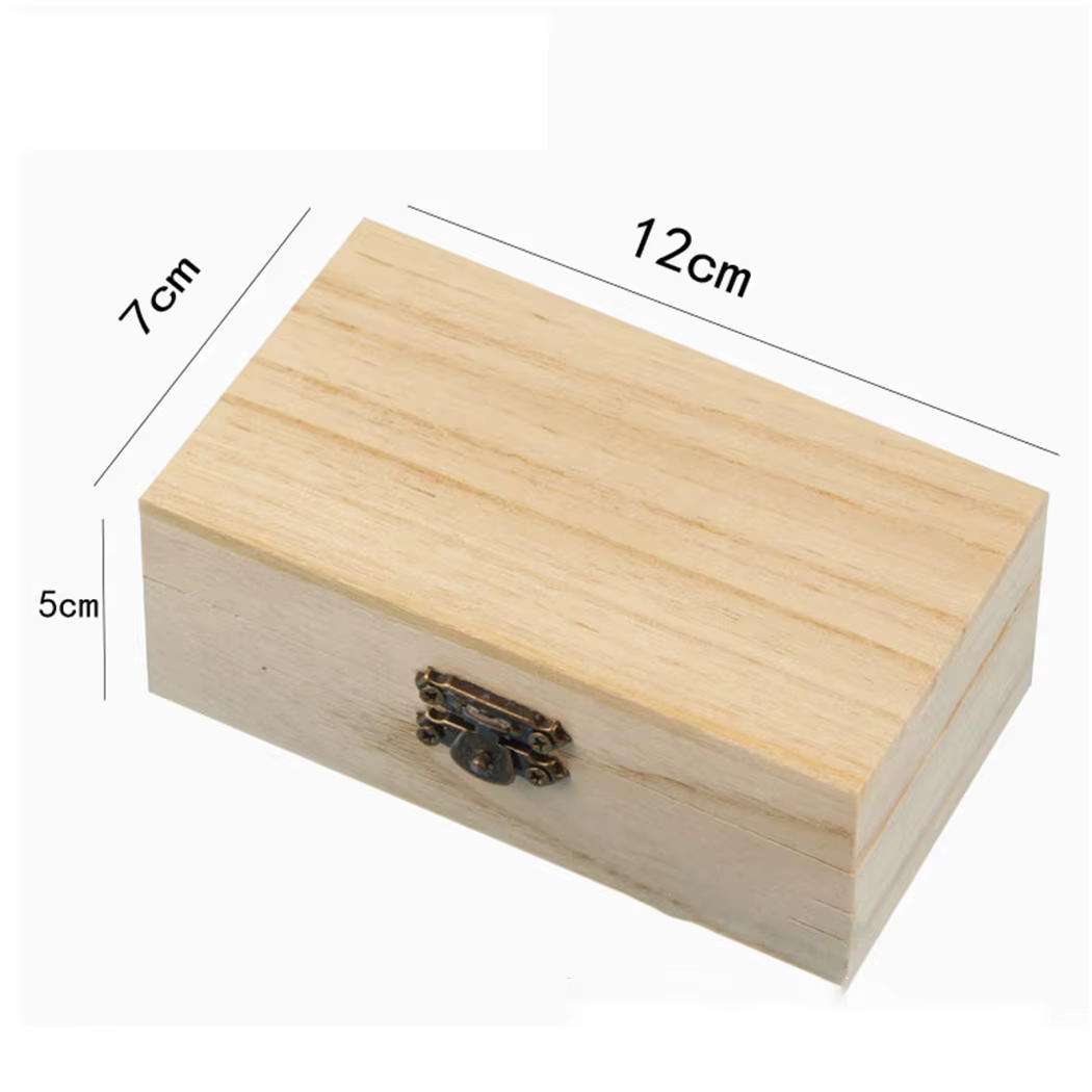 Boîtes de rangement carrées à charnière en bois uni Scotch couleur bûche, boîte-cadeau artisanale, b