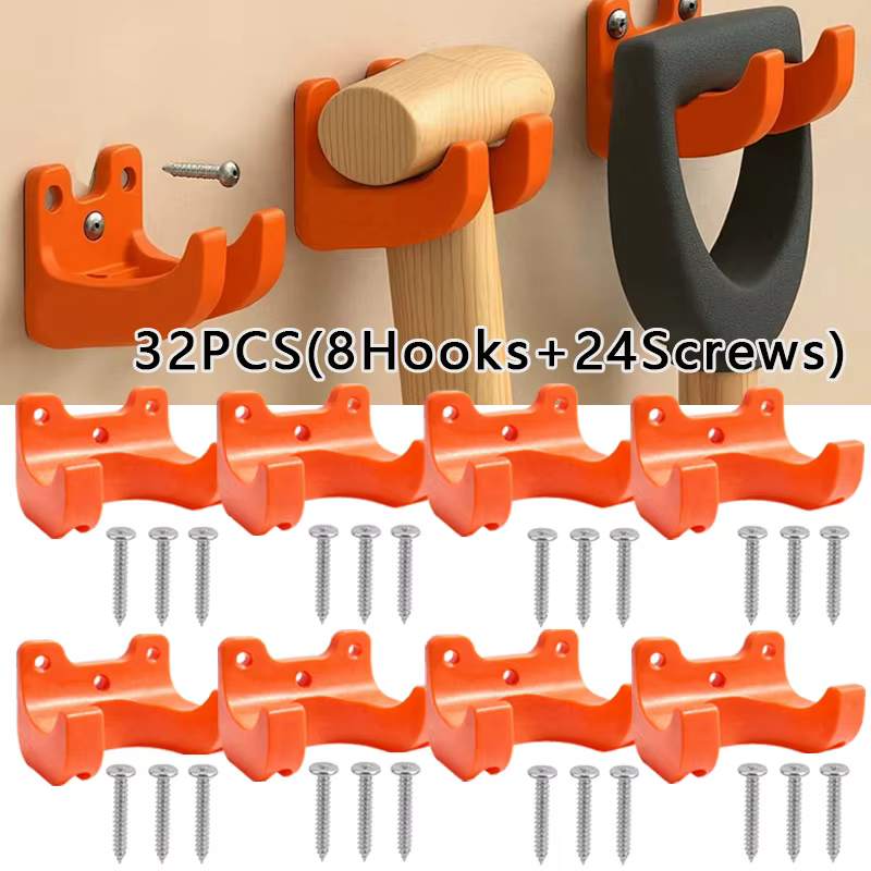 Support mural de rangement pour outils de jardin, organisateur pour balais, pelles, râteaux et diver