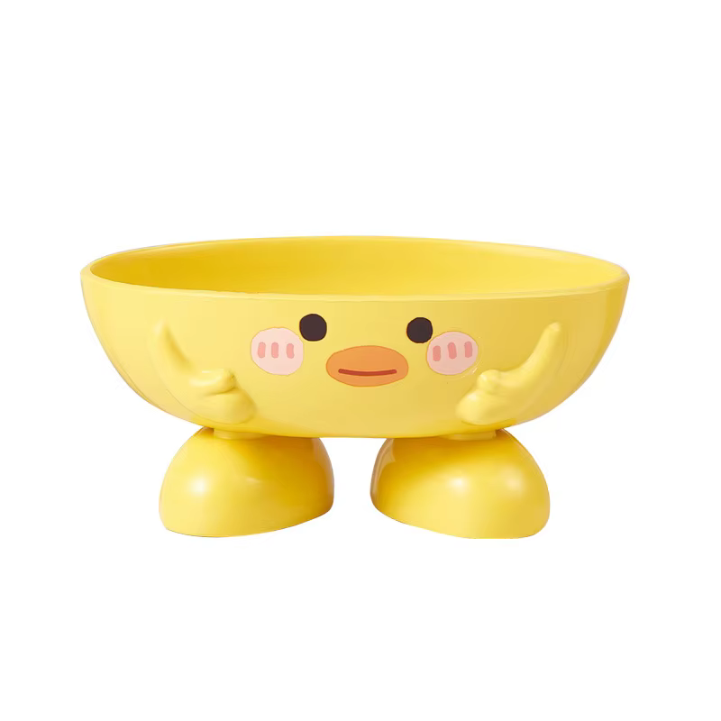 Boîte à savon en forme de petit canard jaune, 1 pièce, étagère de salle de bain, dessin animé épaiss