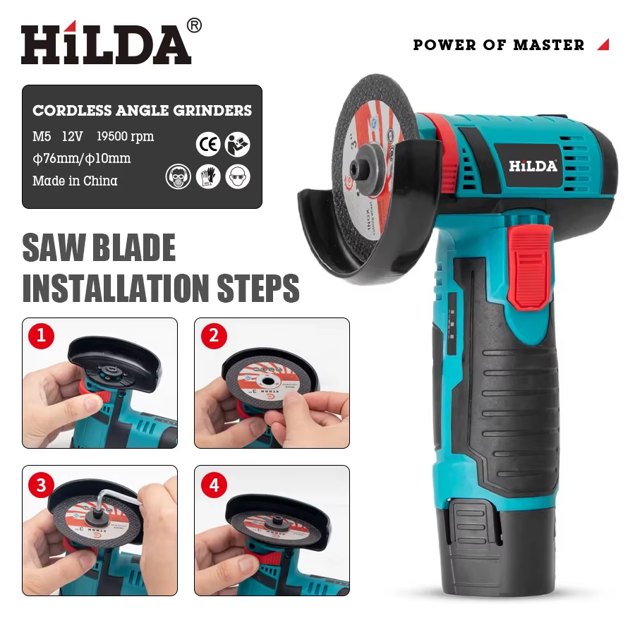 HiLDA 12V/3 Pouces Lithium Électrique Angle Grinder Mini Petit Ménage De Poche Machine De Découpe Po