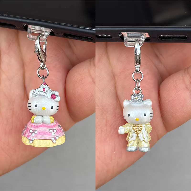 2 Porte-clés Hello Kitty, Pendentif de téléphone portable, Ornement romantique pour mariage, Cadeau 