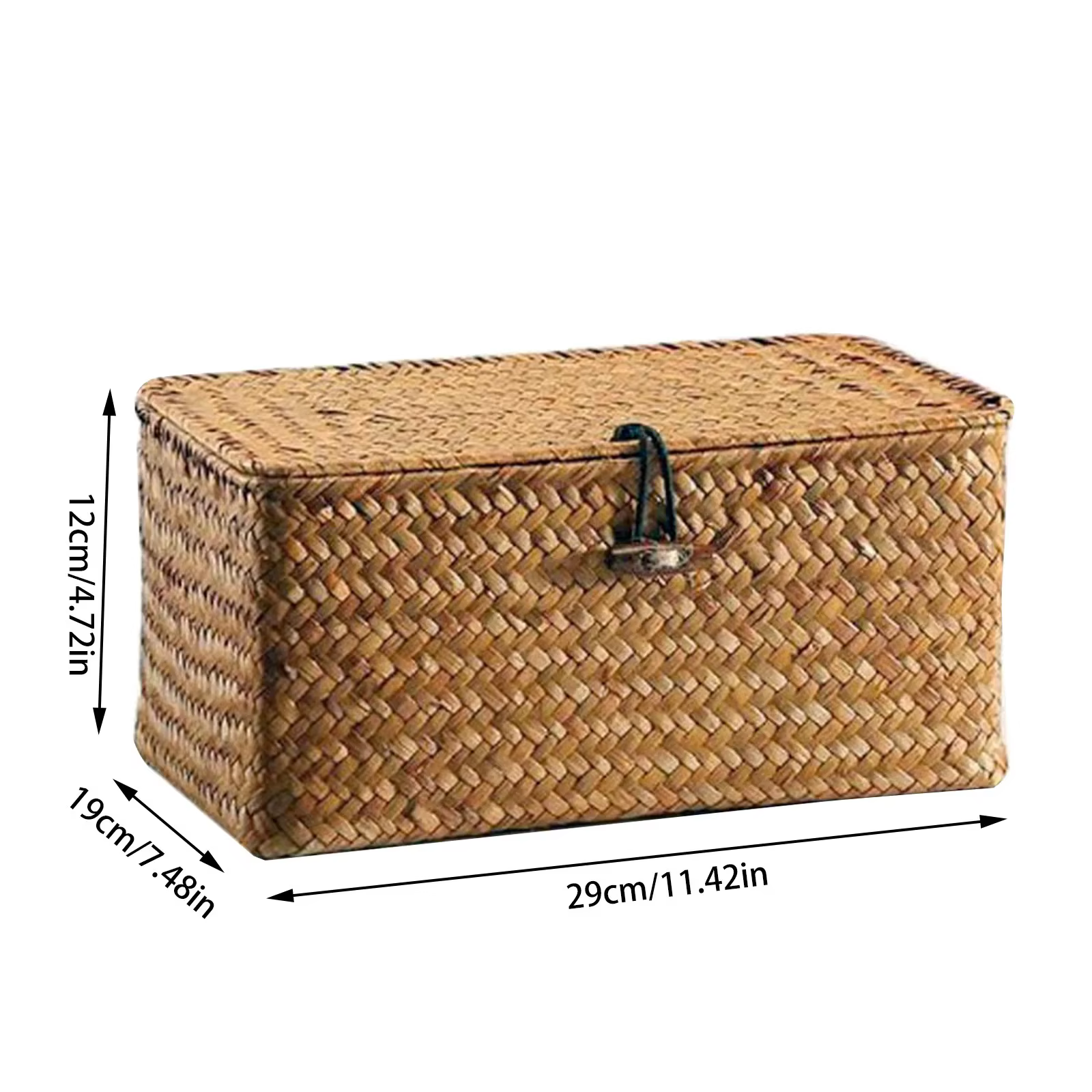 Boîte de rangement compartimentée, panier de rangement tissé artisanal, étagère rectangulaire vintag