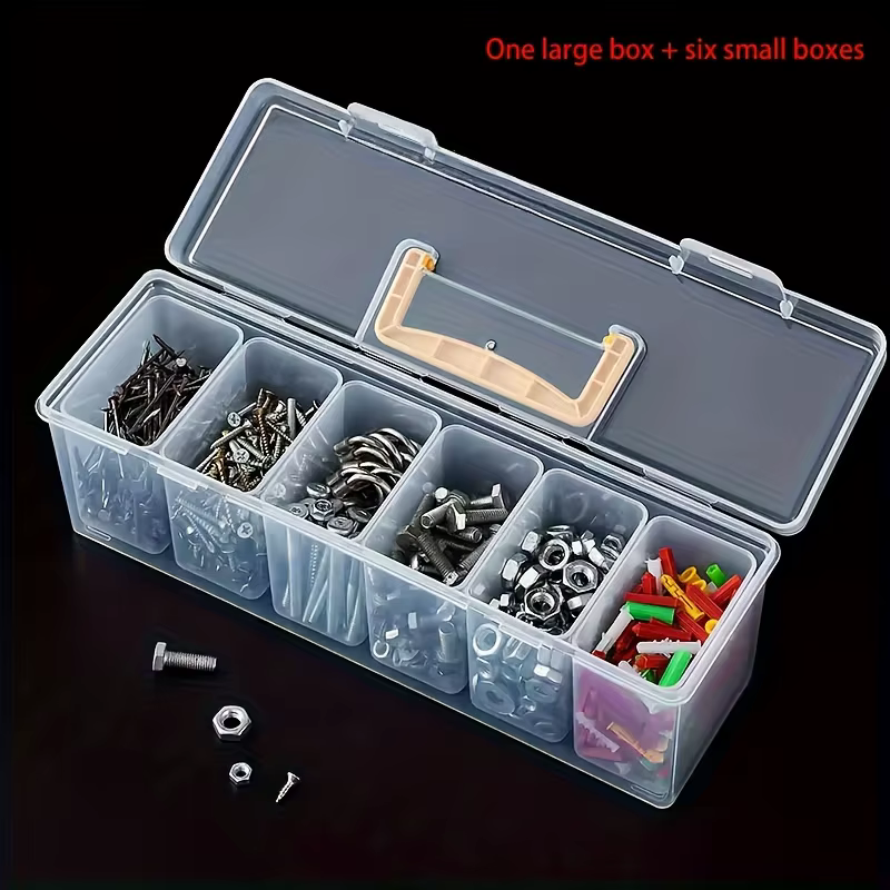 Boîte de rangement d'outils matériels, organisateur d'outils Transparent multi-compartiments, boîte