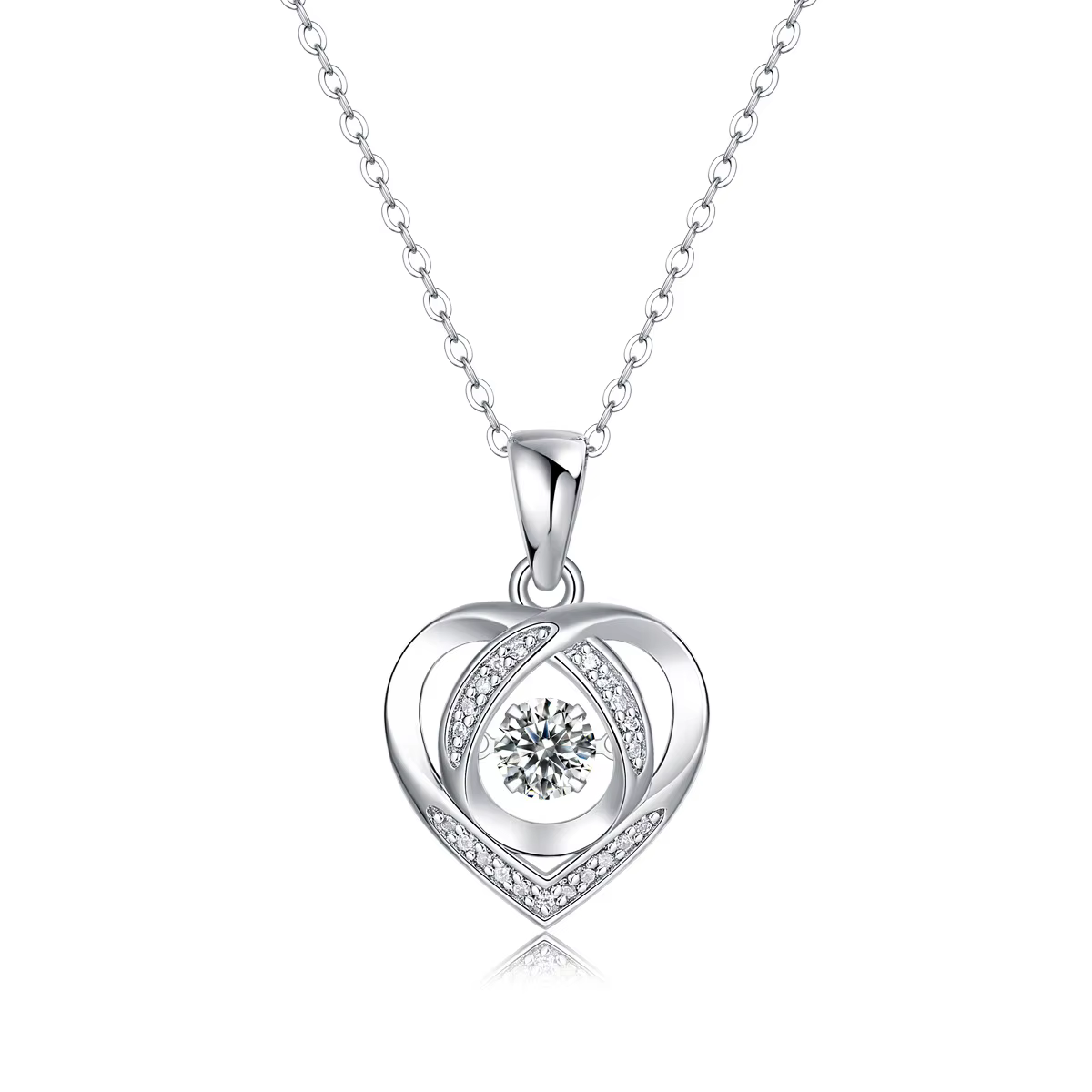 Cadeau de saint valentin 925 collier coeur en argent avec boîte pour femmes femme partie d'anniversa