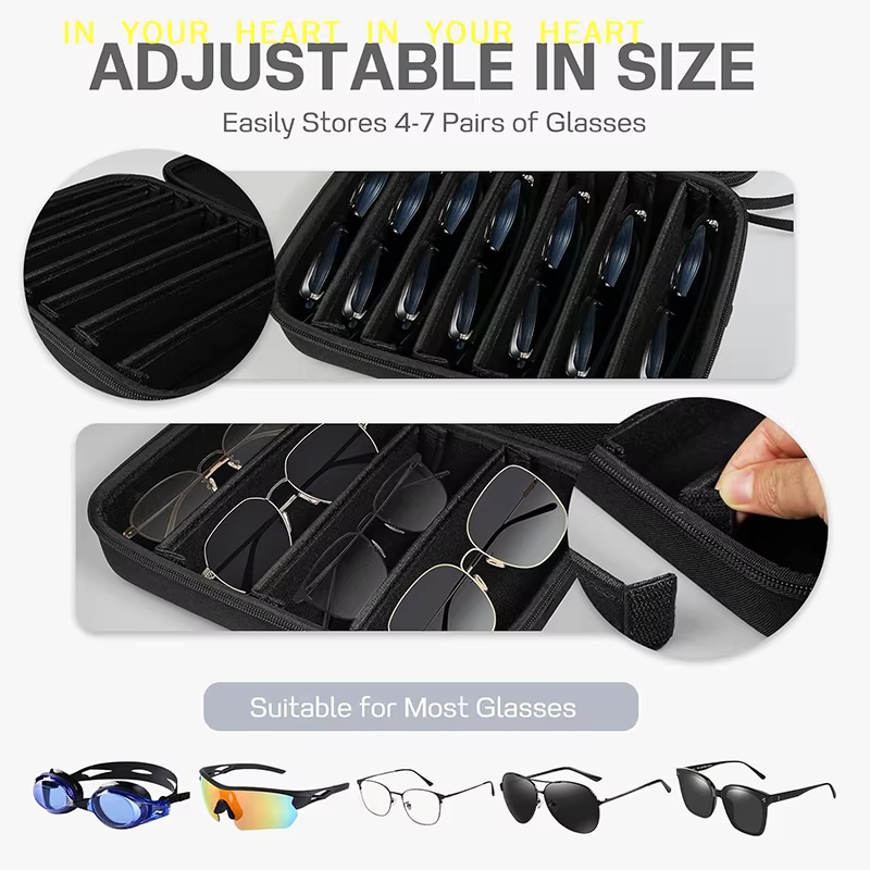 1 pièce – Boîte de rangement réglable pour lunettes à 4/7 emplacements – Étui portable pour lunettes