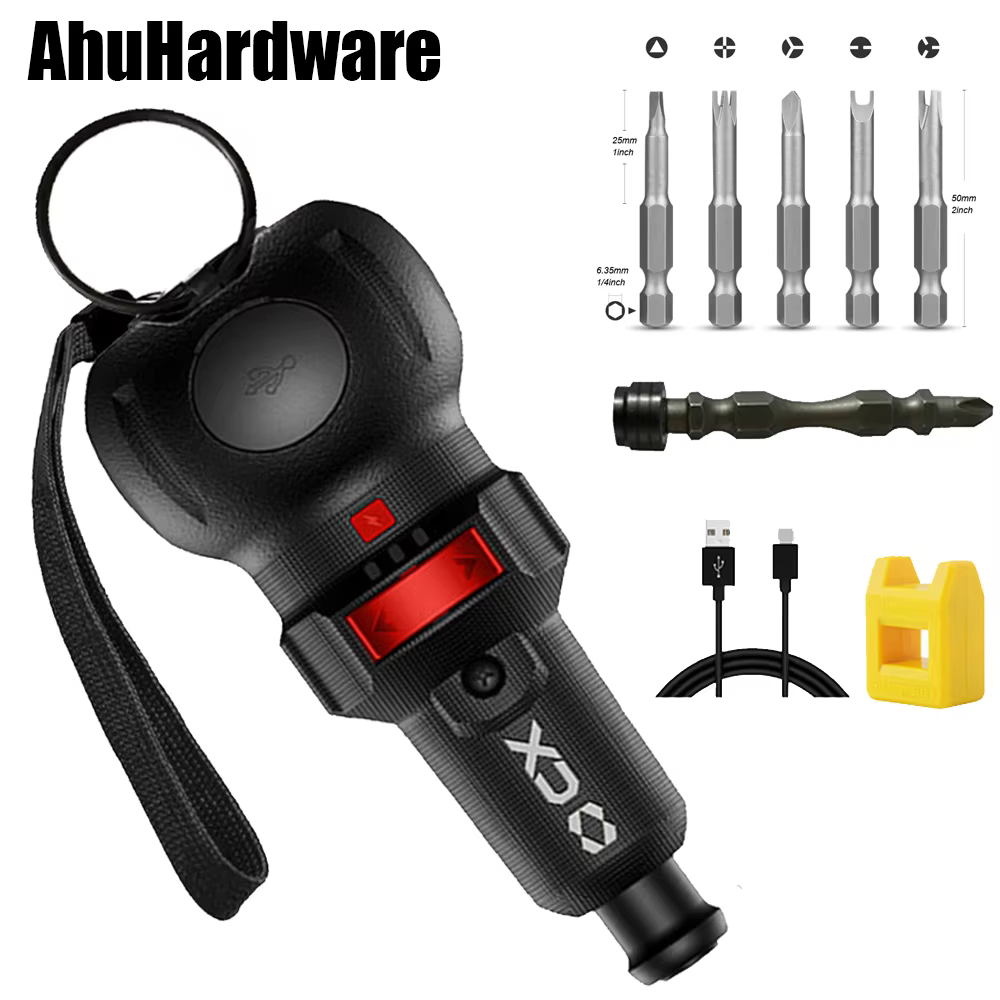 Tournevis électrique 4 V, 400 tr/min, vitesse et couple réglables en 3 étapes, batterie rechargeable
