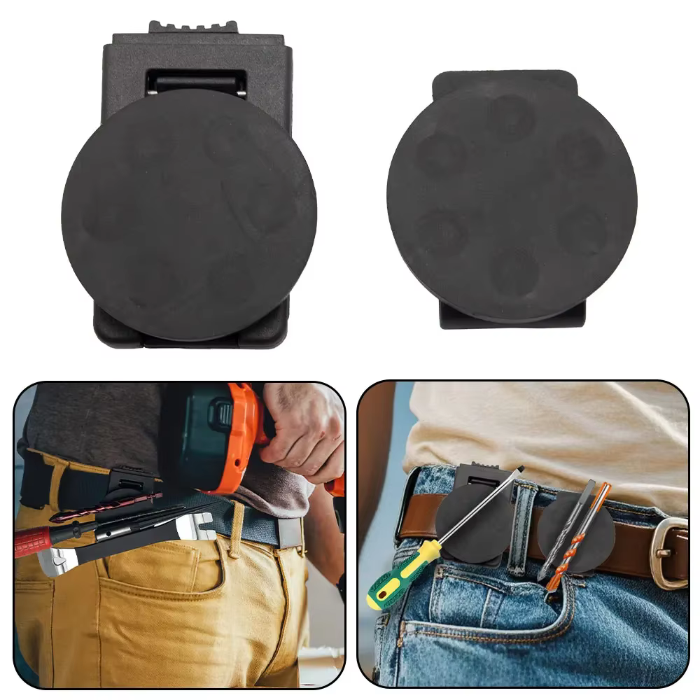 Clip de ceinture magnétique, enveloppe en caoutchouc Portable réglable avec forte ventouse pour vis,