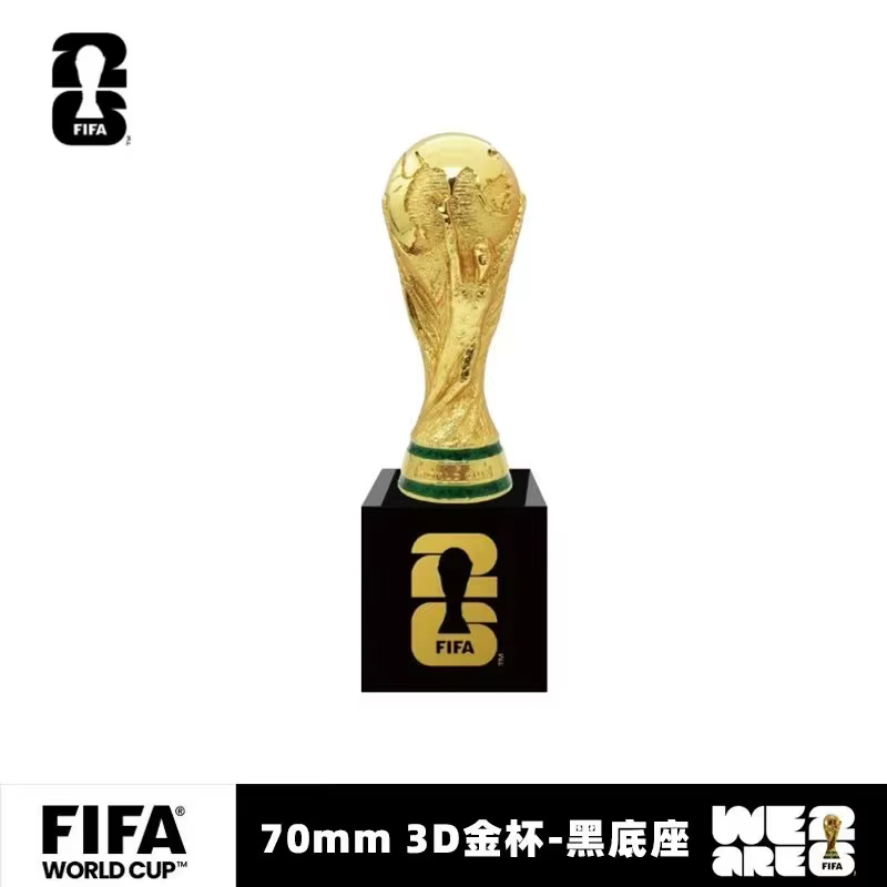 Réplique du trophée Jules Rimet doré officiel FIFA Coupe du Monde 2026, base noire, objet de collect