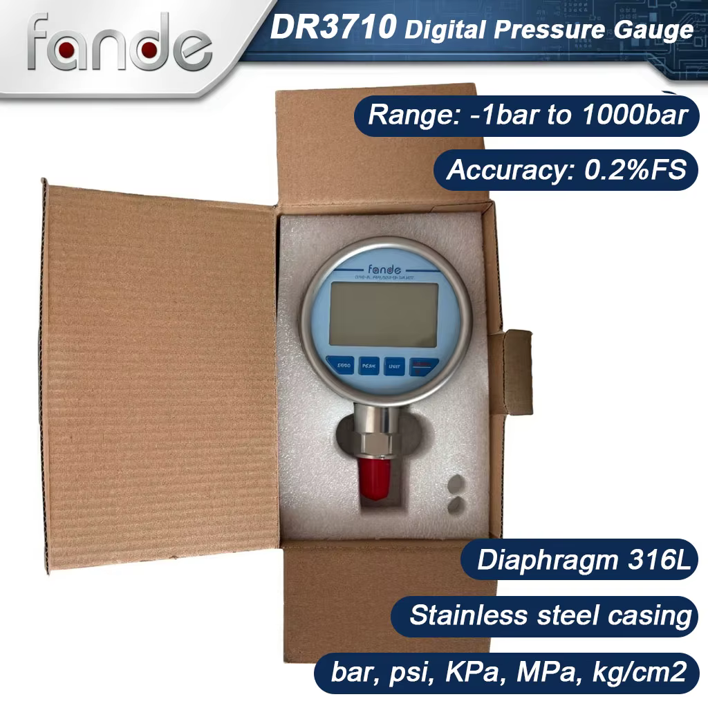 Manomètre FANDESENSOR, précision 0.2%, manomètre en acier inoxydable, affichage rétroéclairé LCD, me