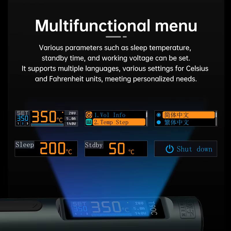 ALIENTEK T90 fer à souder intelligent PD 3.1140W affichage numérique Portable 80-450 ℃ Kit d'outil