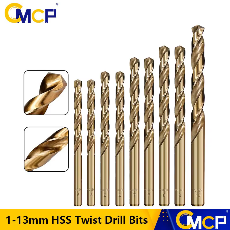 CMCP-Forets hélicoïdaux HSS, 1-13mm, M2 asile alt Coated for Wood, Metal Hole Cutter, Gun Drill Bits