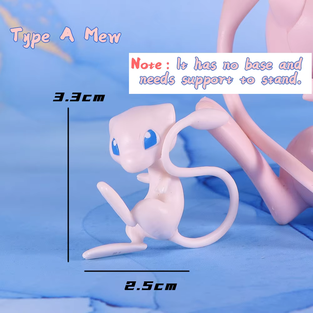 Figurines Pokemon Mew, 2 pièces, modèle de collection, jouet pour les fans, cadeau de Festival