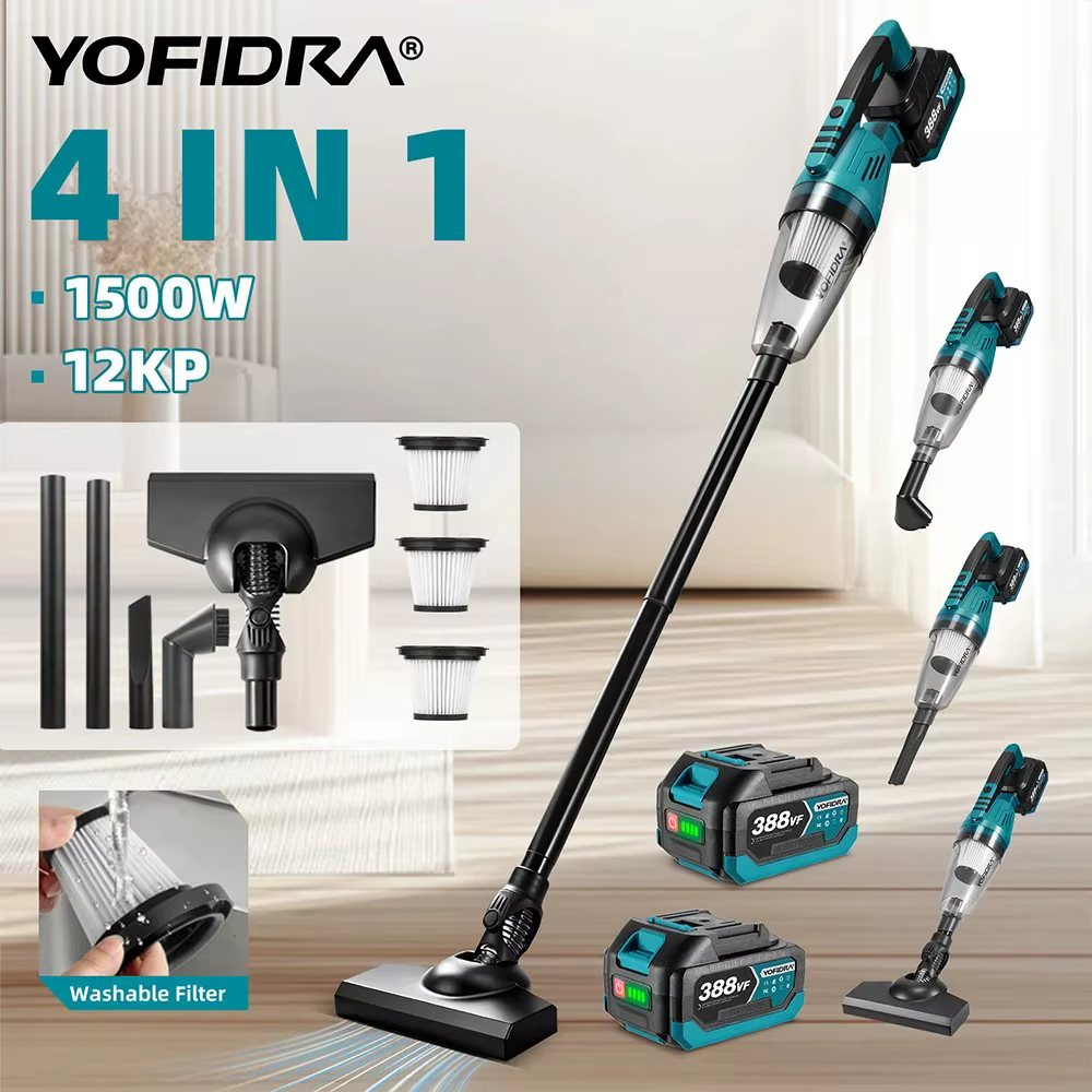 YOFIDRA 1500W 12KPA aspirateur électrique sans fil Portable 2IN1 outil électrique de nettoyage de vo