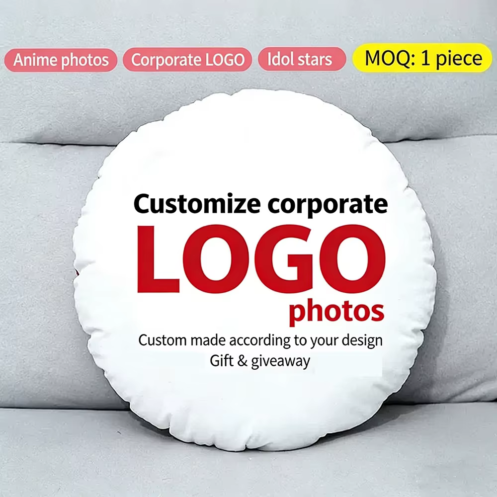 Coussin rond personnalisé - Personnalisez votre photo, votre logo, votre image d'anime ou d'idole, c