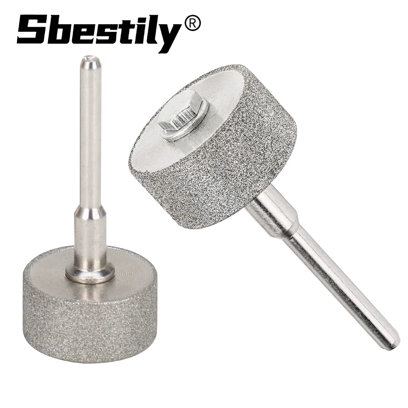 Sbestily 1/3Pcs 20mm Meule diamantée Mini tête de meulage cylindrique pour Dremel Meule rotative pou