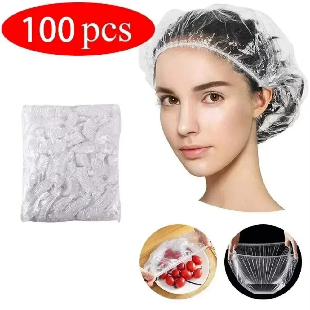 Bonnet de douche Transparent jetable, réutilisation des aliments, couvercle en plastique, couvercle 