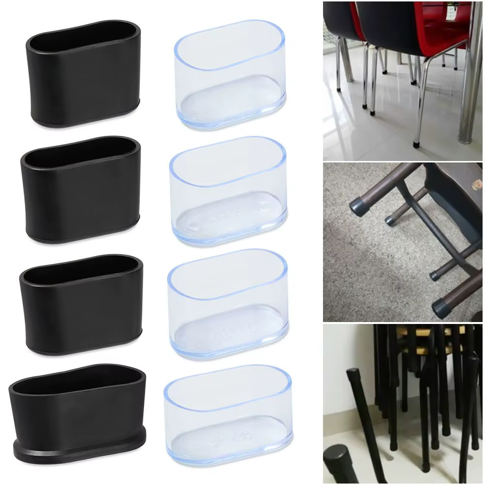 Embouts de pieds de chaise de forme nar, coussinets en silicone pour pieds de meubles, couvertures c