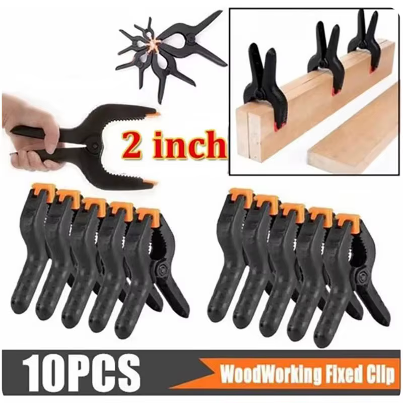 Pinces à ressort de 2 pouces, 10 pièces, outils de bricolage pour le travail du bois, pinces en plas