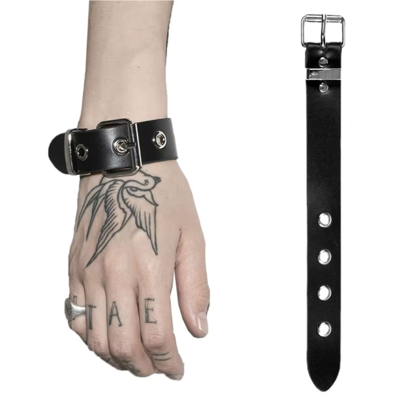Cool Punk Bracelets hommes femmes rétro Bracelet réglable poignet ceinture boucle Styles manchette B
