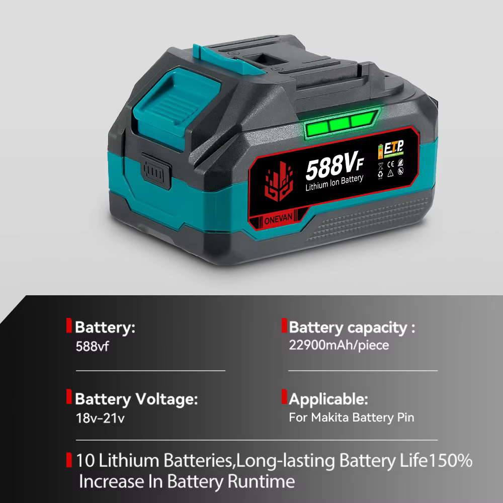ONEVAN 22900mAh 29900mAh batterie Lithium-Ion ajustement clé de ventilateur batterie Rechargeable po