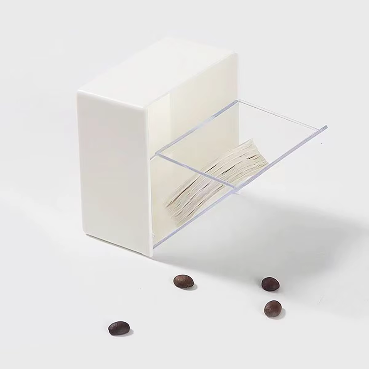 Porte-filtre à café, conteneur de stockage de filtre à café, table d'éclairage murale anti-poussière