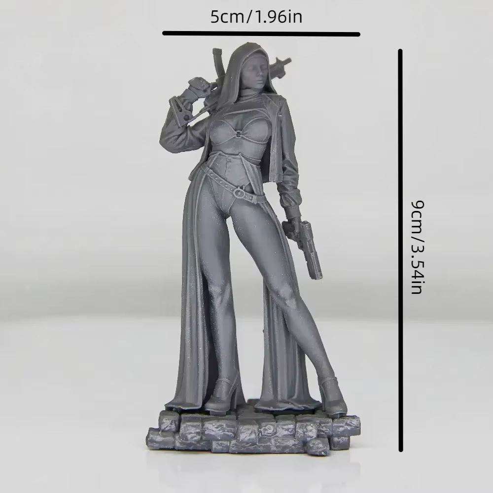 Figurine l'inventaire de femme avec une mitrailleuse, kit de modèle en résine, plastique non peint, 