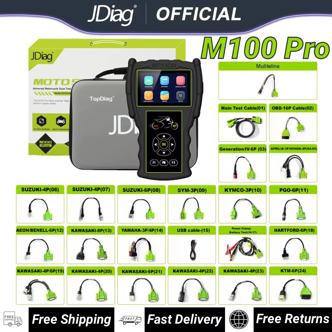 JDiag M100 Pro Scanner de Diagnostic de moto outil de Diagnostic de défauts OBD2 lecteur de Code de 