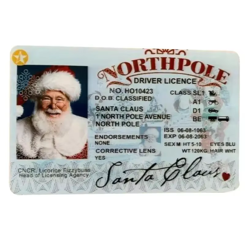 1 ~ 10 cartes Licence volante du père noël Licence de conduite de réveillon de Noël Cadeau de Noël p