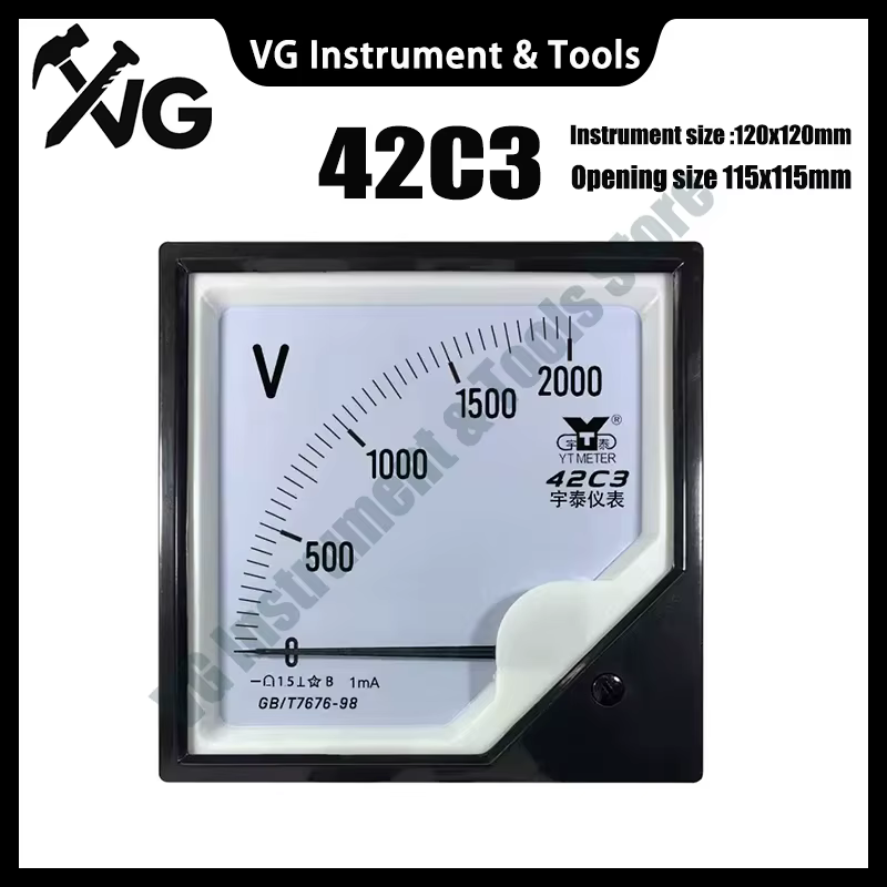 Voltmètre haute tension CC 42C3 1000V 1200V 1500V 2000V 2500V 3000V Iasrumatt Installation pour UE d
