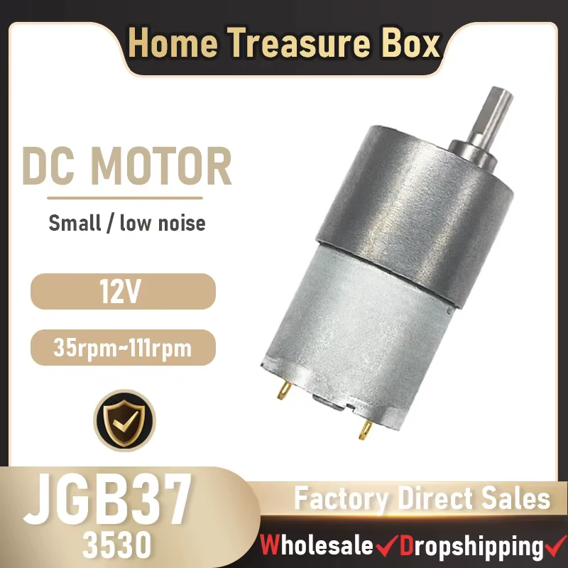 JGB37-3530 moteur à courant continu 12v 37mm boîte de vitesses tout en métal 7 tr/min-111 tr/min mot