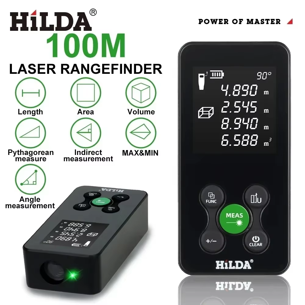 HILDA 50/100/120M télémètre Laser lumière rouge/verte Distance Laser bande numérique mesure Laser d'