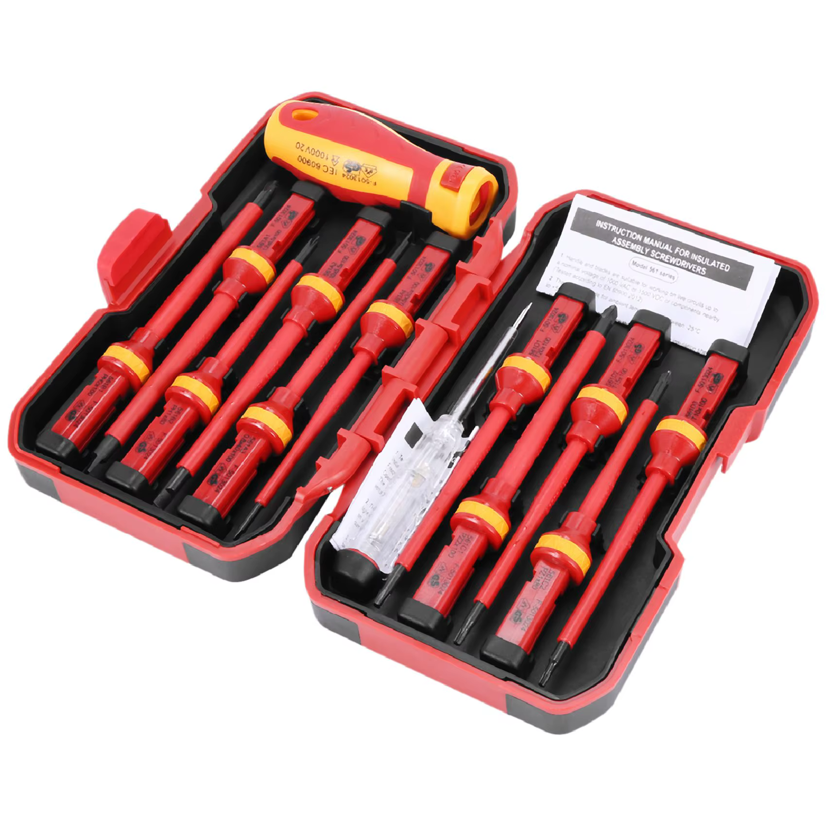 Jeu de tournevis isolés VDE A36T-13 pièces, CR-V haute tension 1000V, magnétiques, Phillips, plat, T