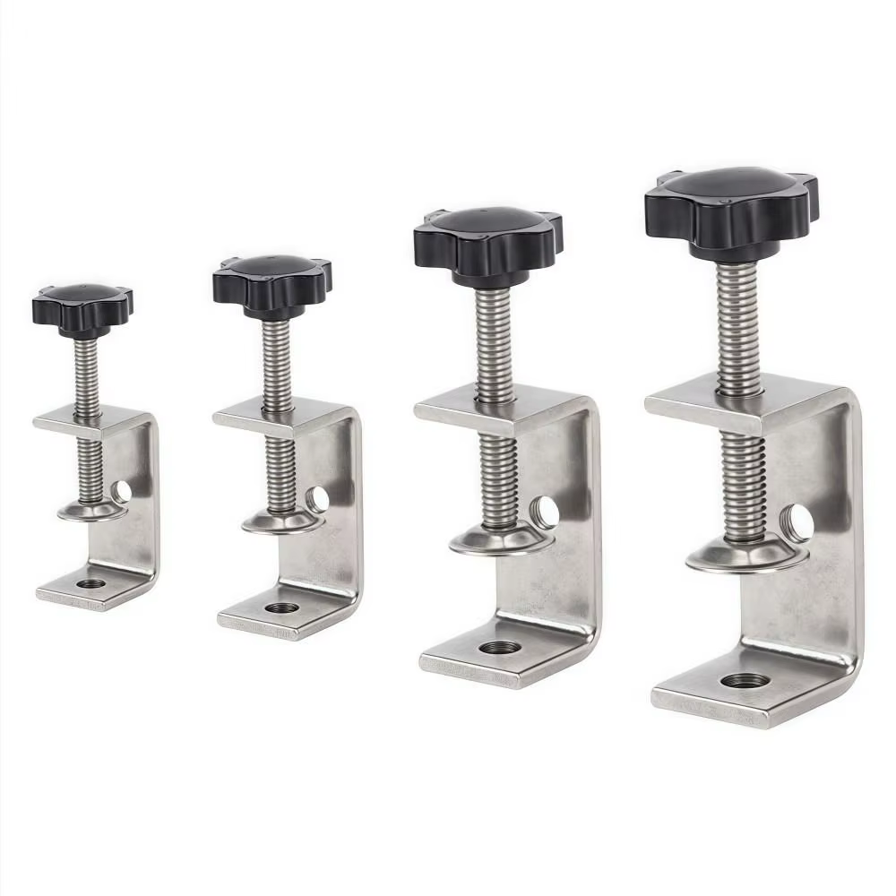 Pince en C réglable en acier inoxydable 304, ouverture 20-130 mm, pince carrée robuste en forme de f